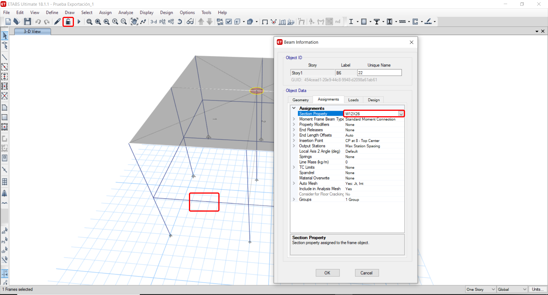 approx orientation menu in software etabs 9.7.4