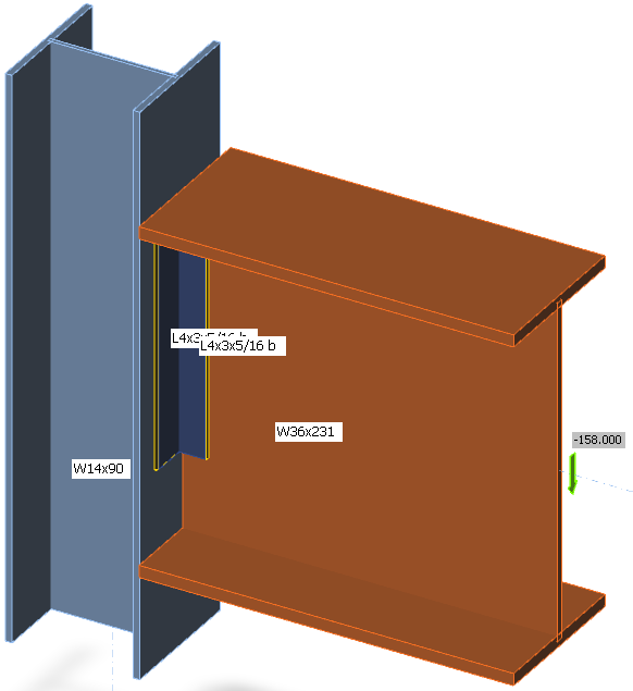 All welded doubleangle connection IDEA StatiCa