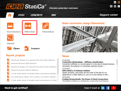 Structural design and code-check of a steel frame (EN) | IDEA StatiCa