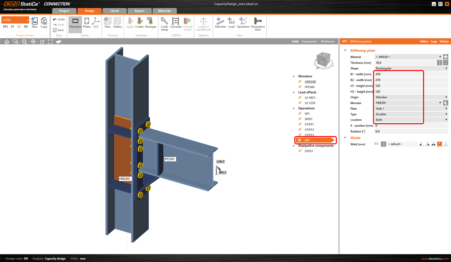 Capacity design (EN) | IDEA StatiCa