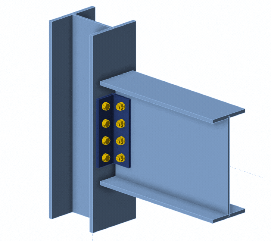 Beam to column bolted connection gif