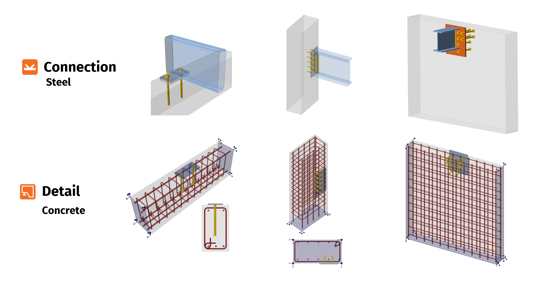 Steel beam-to-concrete connection design