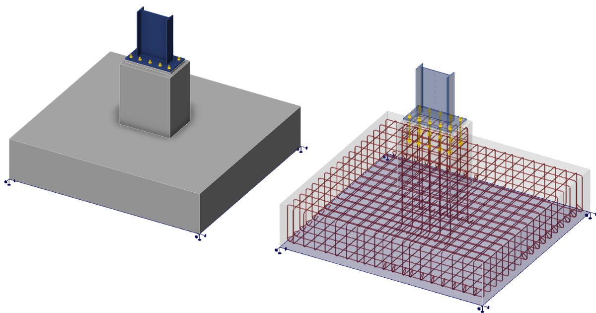 Anchoring to a reinforced concrete pedestal | IDEA StatiCa