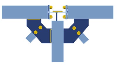 Horizontal bracing gusset plates