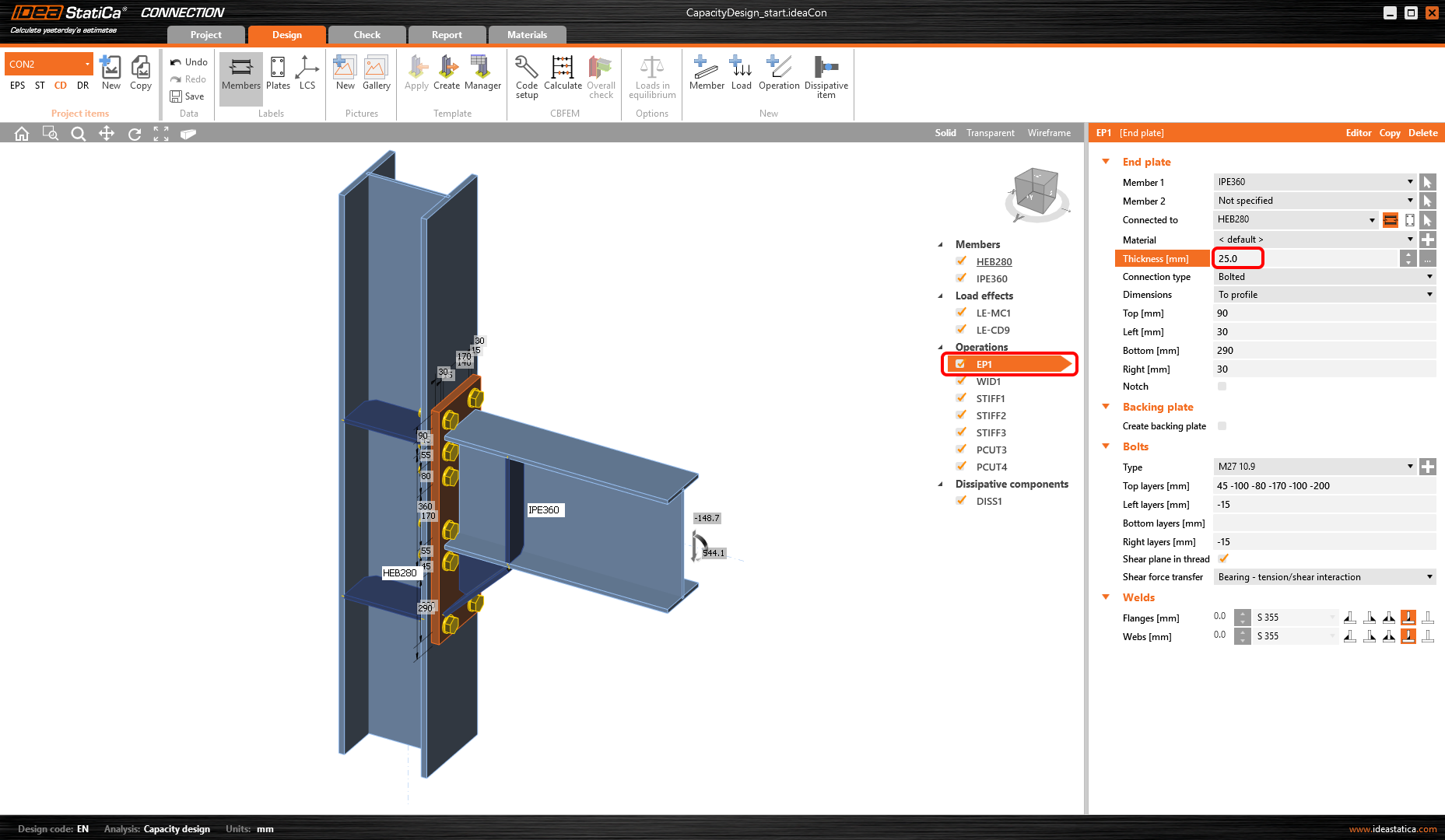 Capacity design (EN) | IDEA StatiCa