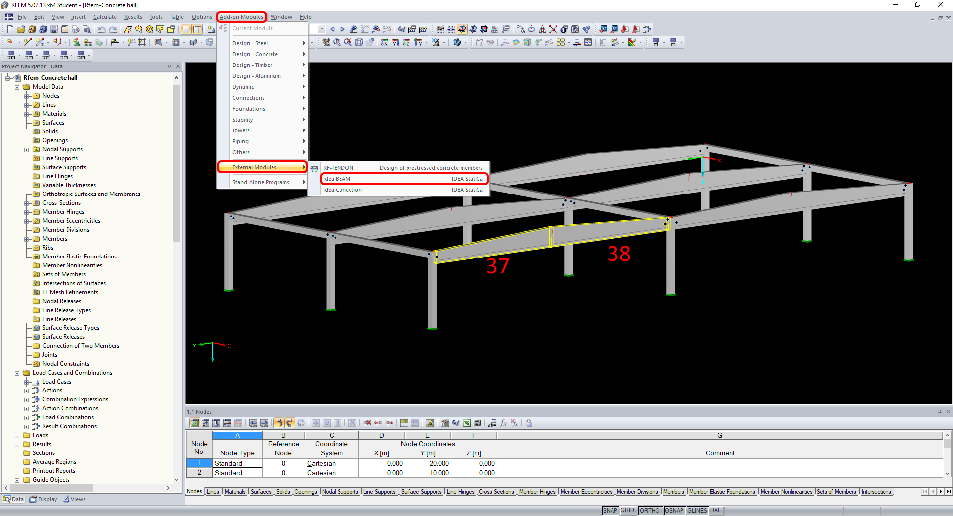 RFEM BIM link for the structural concrete beam design (EN) | IDEA StatiCa
