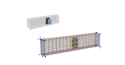 Steel beam anchored to RC girder