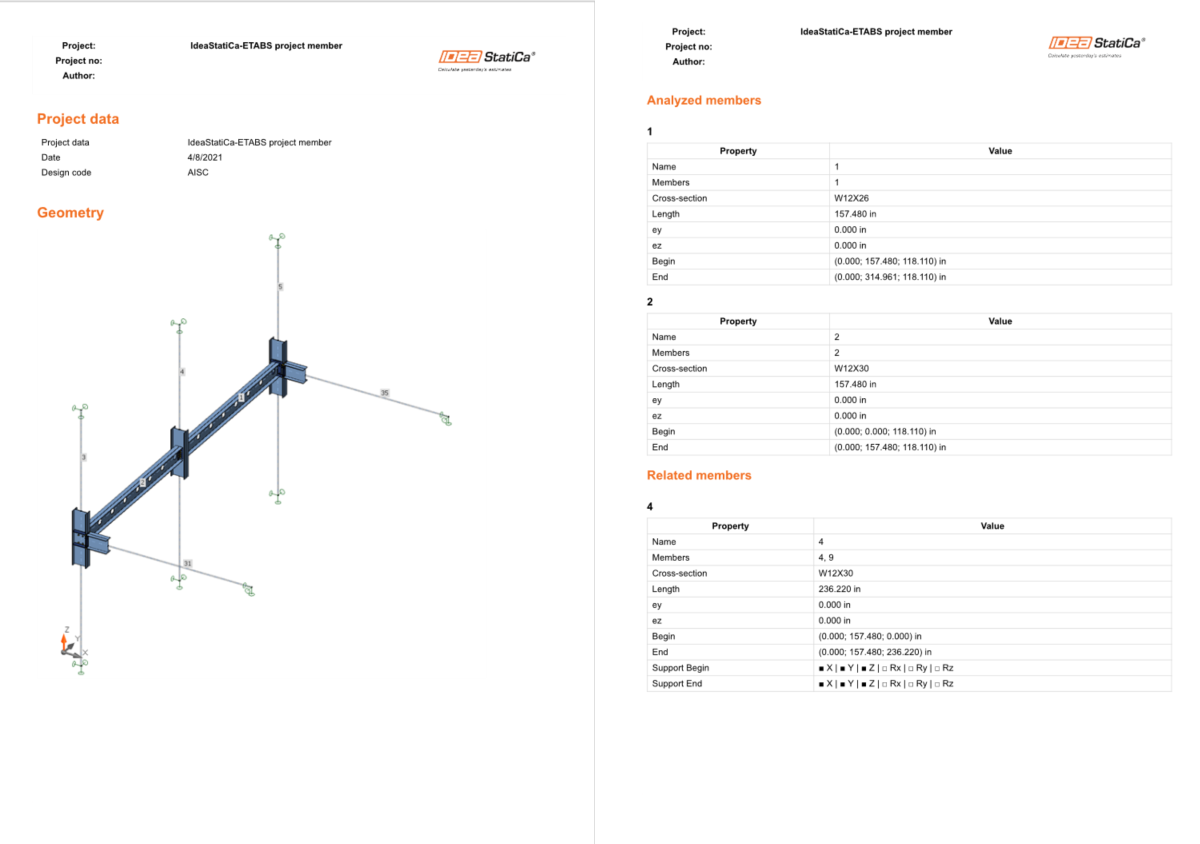 ETABS BIM link to IDEA StatiCa Member | IDEA StatiCa