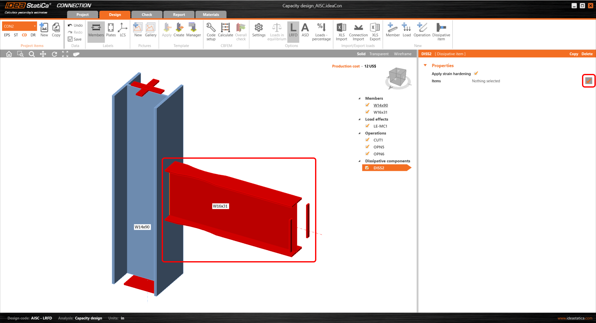 Steel connection capacity design (AISC) | IDEA StatiCa