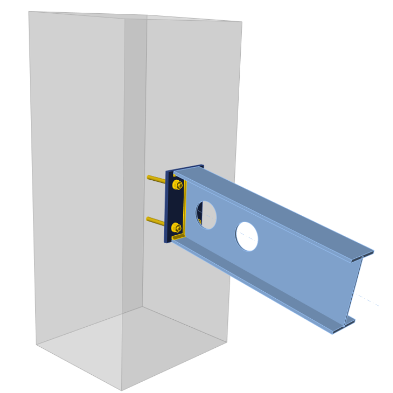 Anchoring of inclined beam with openings | IDEA StatiCa