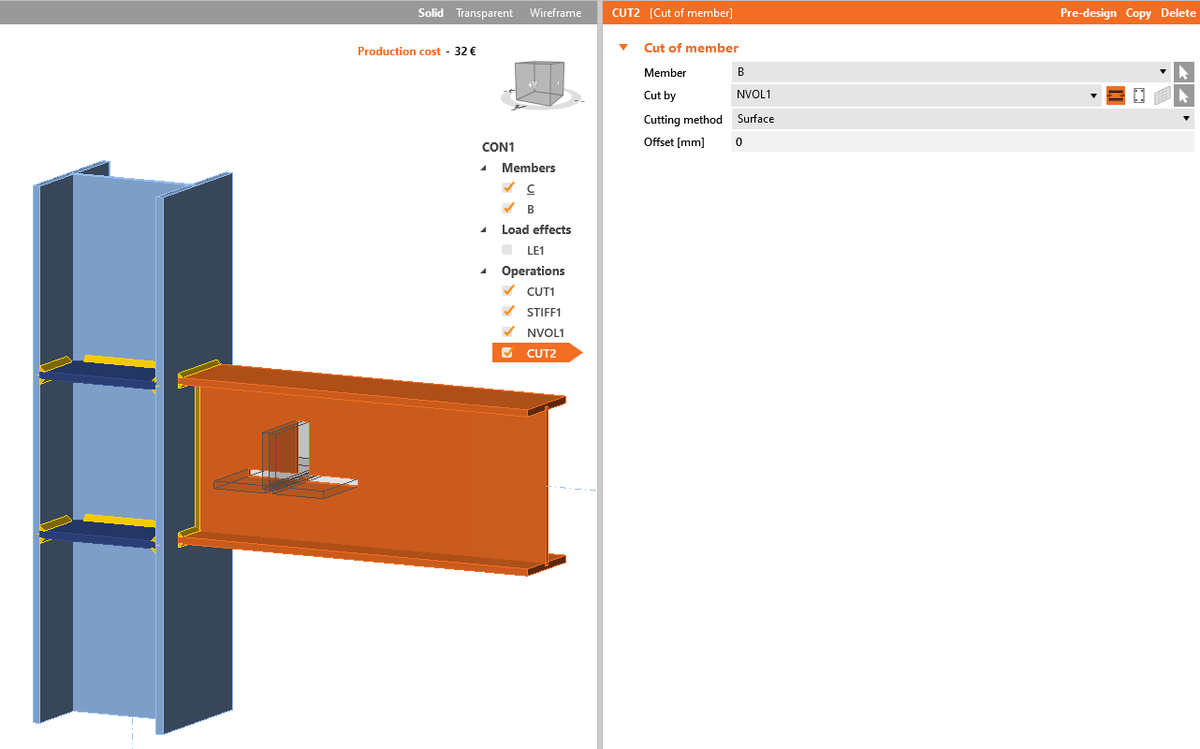 How to use negative volume operation | IDEA StatiCa