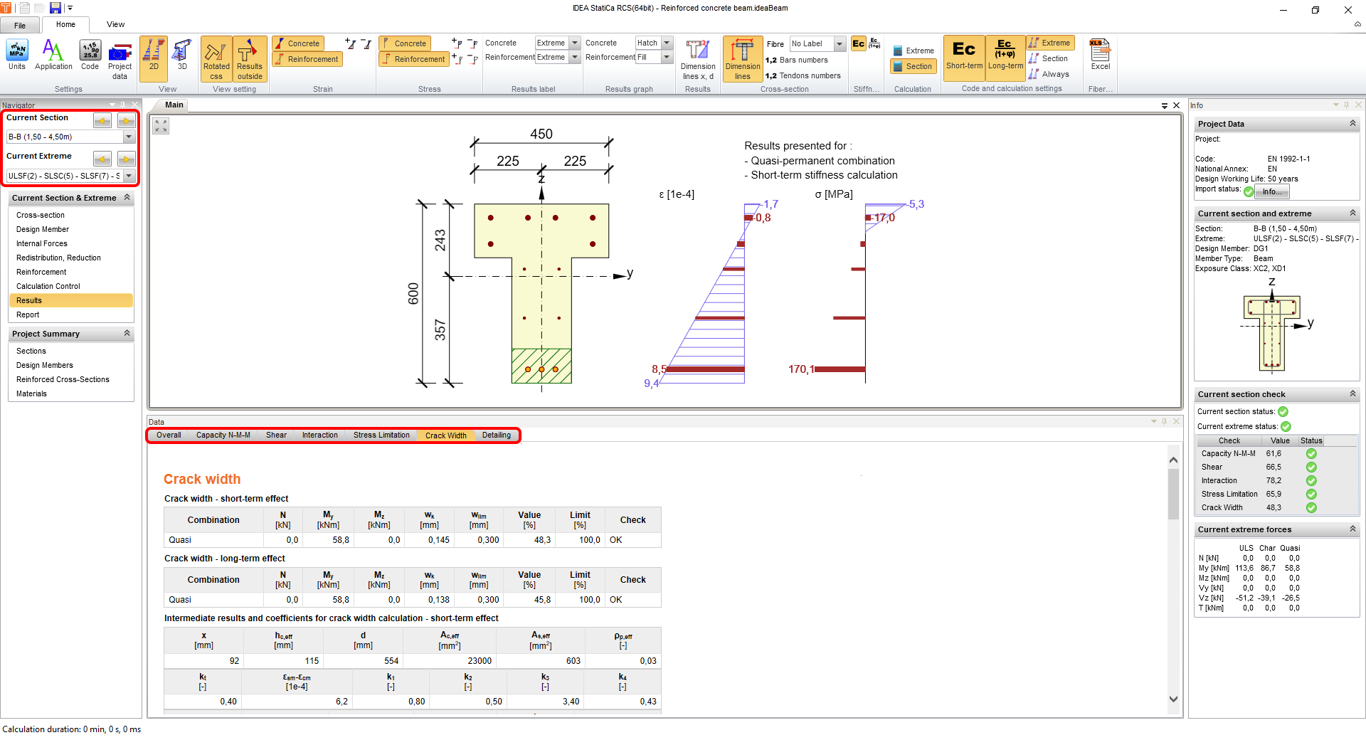 Reinforced concrete beam (EN) | IDEA StatiCa