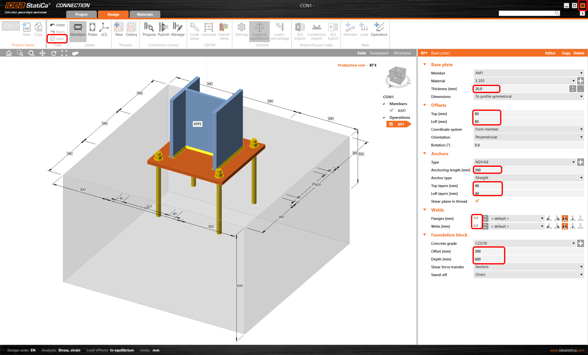 Structural design and code-check of a steel frame (EN) | IDEA StatiCa