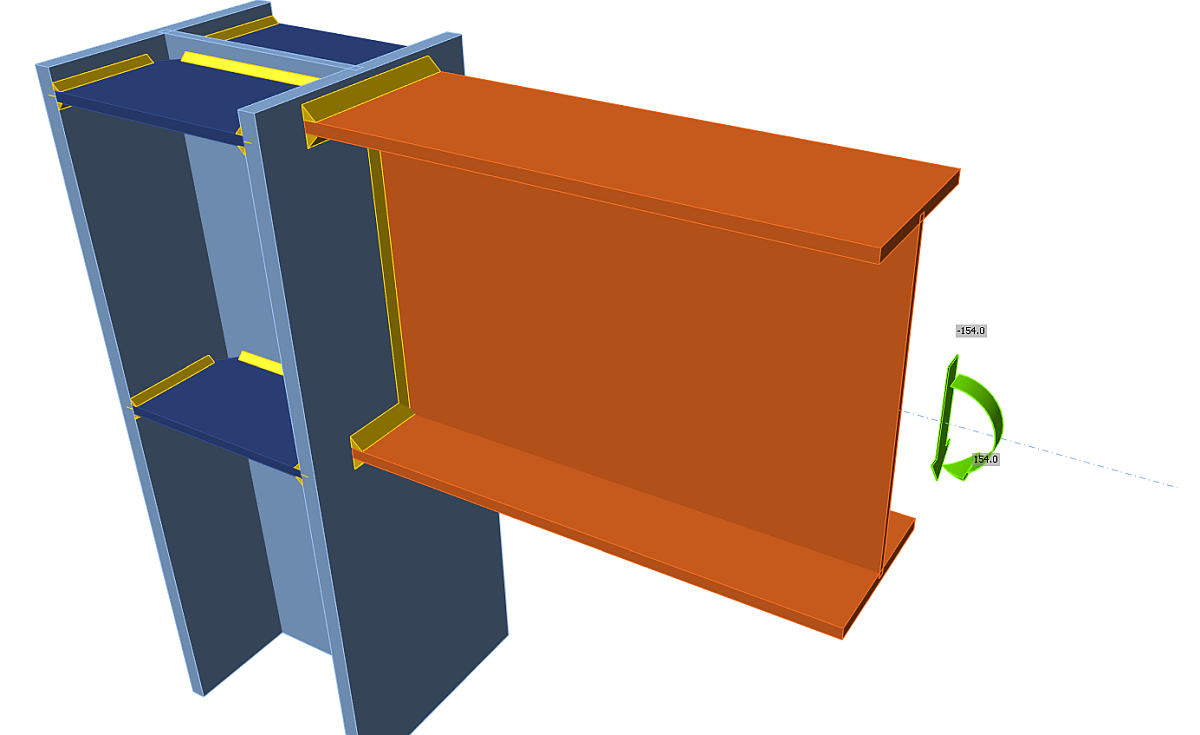 Welded portal frame eaves moment connection