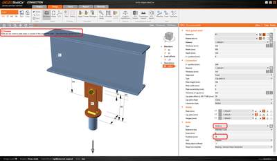 Bolts are too close to plate edge | IDEA StatiCa