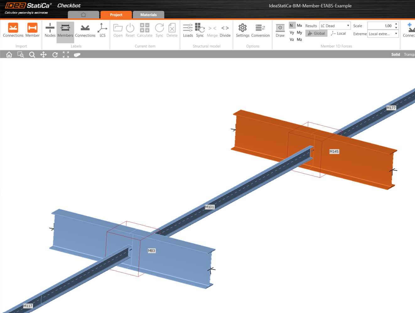 ETABS BIM link for steel Member design (AISC) | IDEA StatiCa