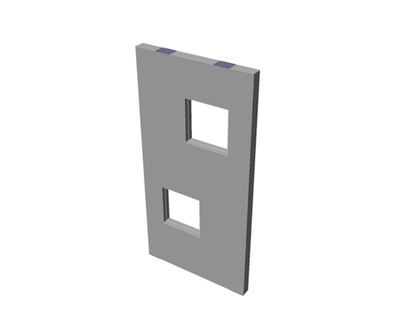 Železobetonová stěna s odskočenými okny