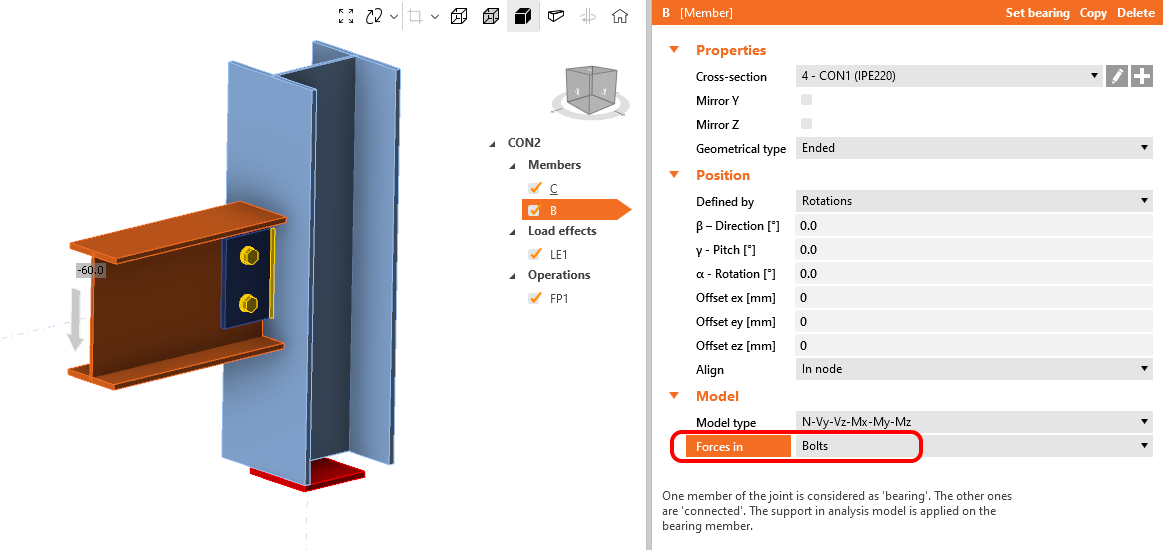 How to define correct load position (Forces in) | IDEA StatiCa