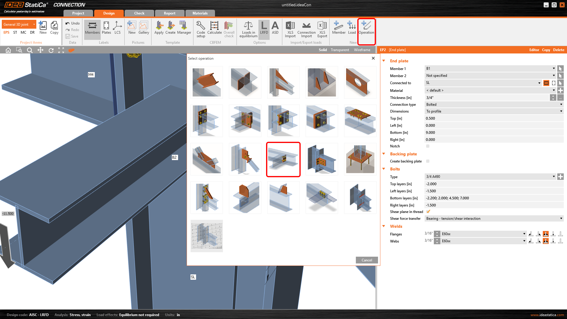 General 3D joint (AISC) | IDEA StatiCa