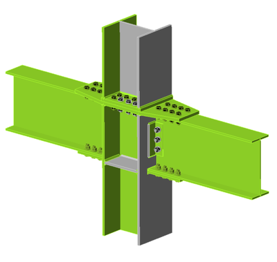 Beam to column flange-bolted frame connections