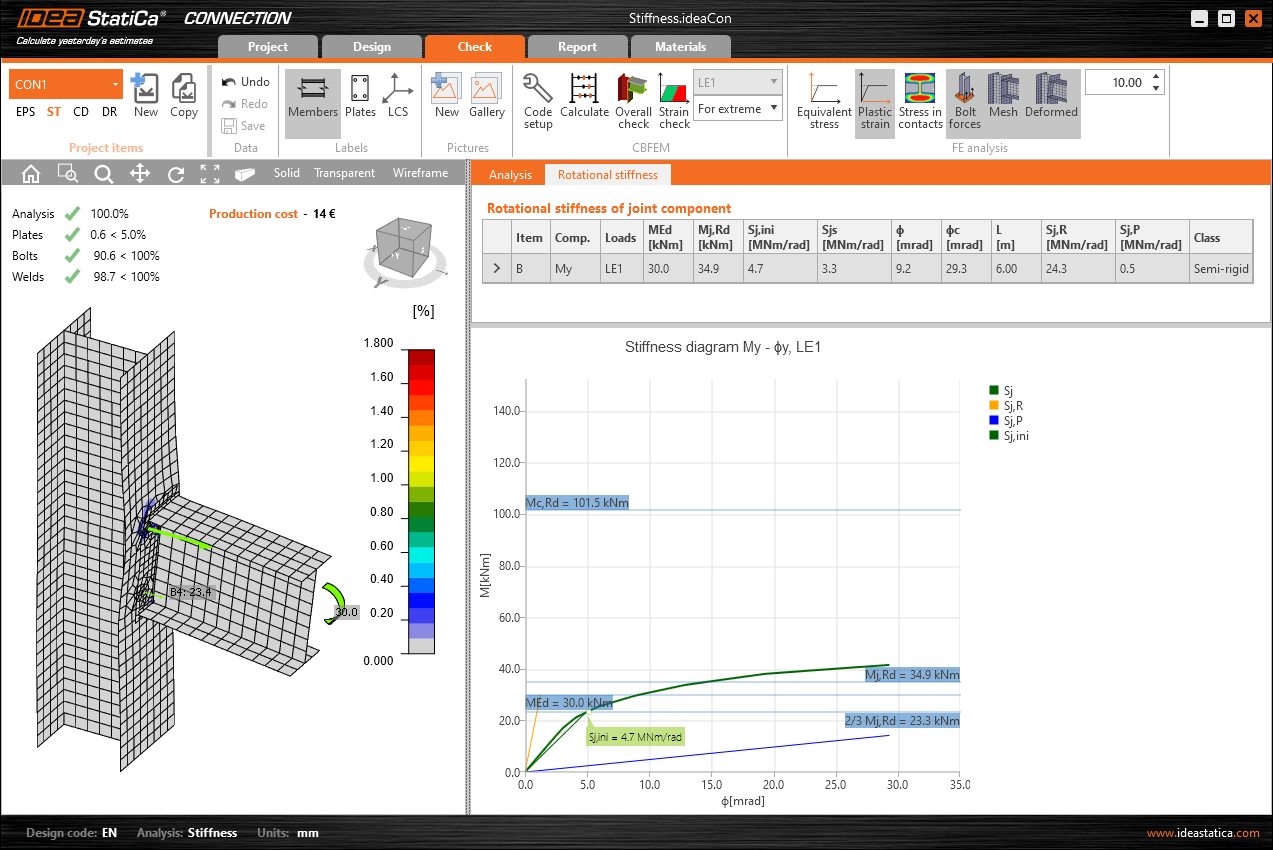 Analisi della rigidezza IDEA StatiCa