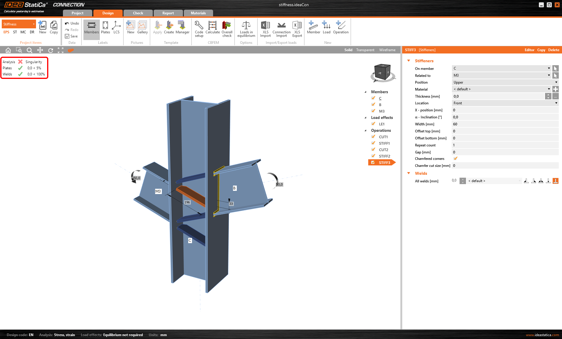 What is the singularity warning? | IDEA StatiCa