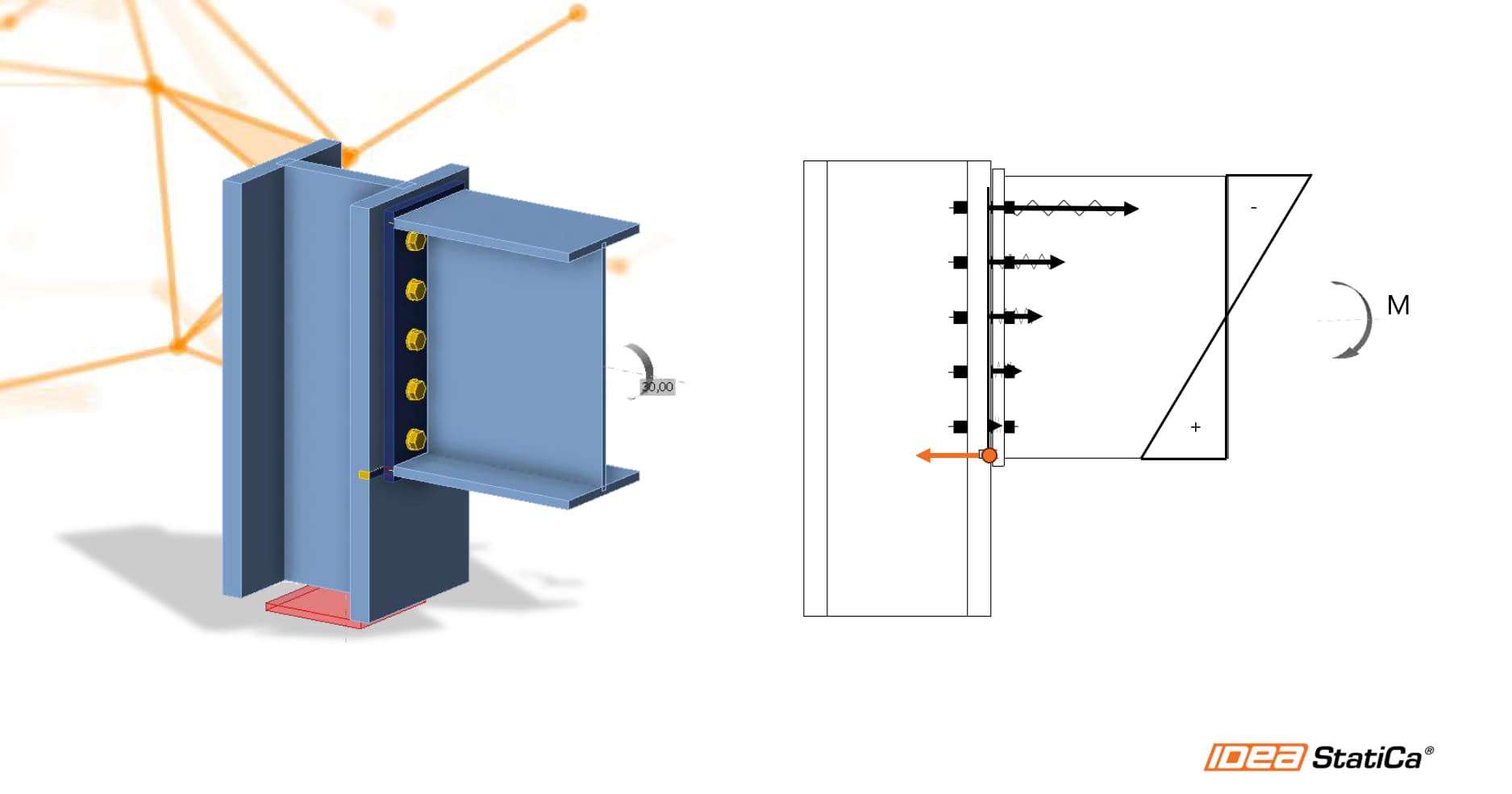 Bolt force distribution in end-plate beam-to-column connection