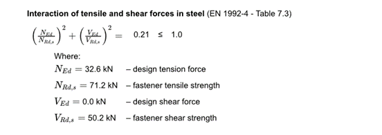 Anchorage formulas, tooltips | IDEA StatiCa