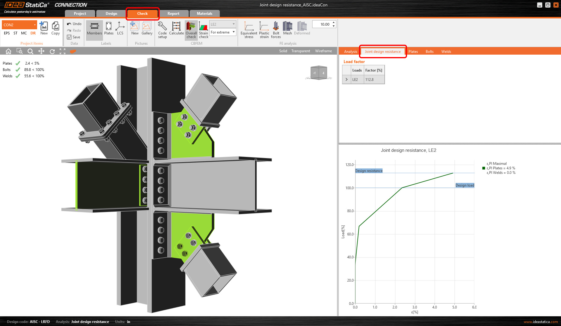 Joint design resistance (AISC) IDEA StatiCa