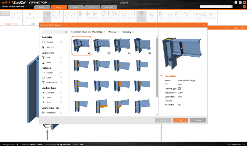 Parametric templates in Connection Library | IDEA StatiCa