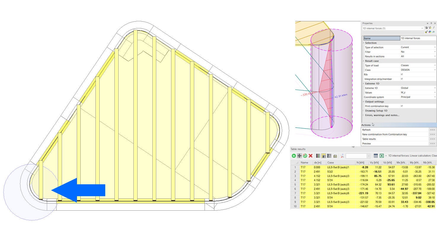 Curved shear wall design with IDEA StatiCa RCS | IDEA StatiCa