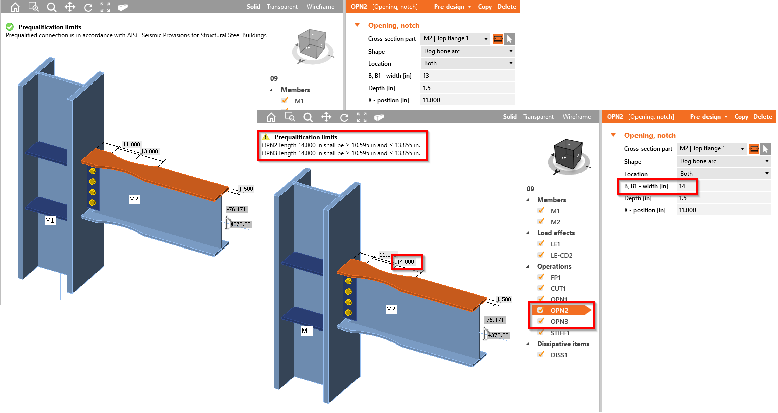 Qualification checks of seismic prequalified connections for AISC ...