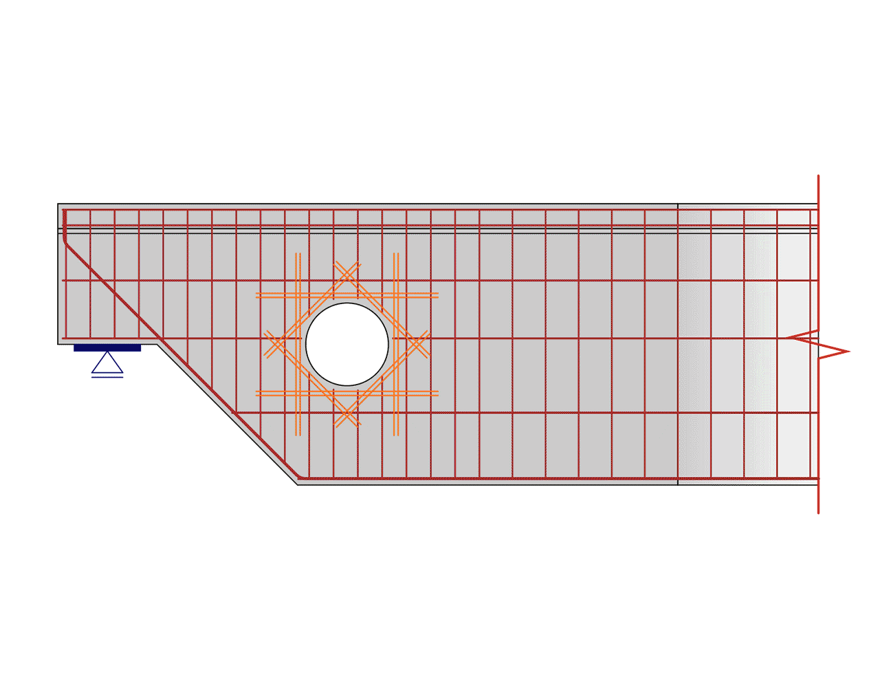 Structural design of a concrete beam with dapped end