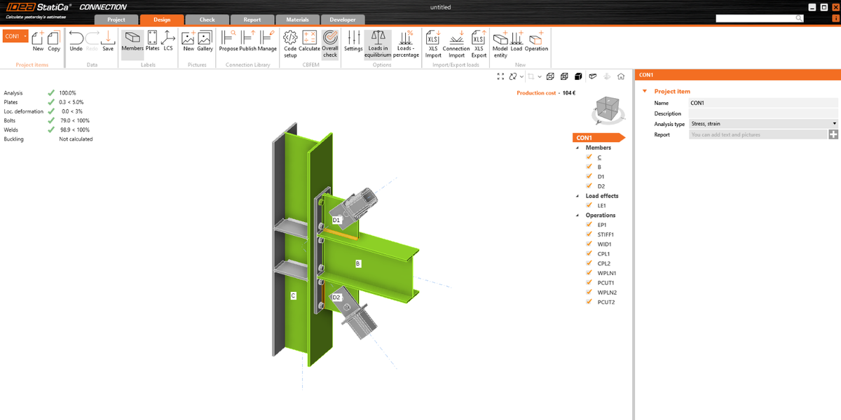 The coherent icons and ribbon of IDEA StatiCa Connection | IDEA StatiCa