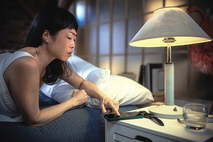 woman finding it hard to sleep