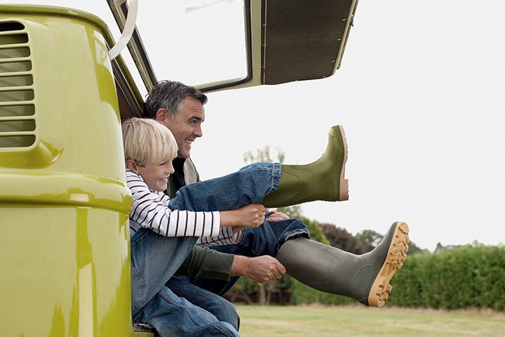 A father and son enjoying some time in nature