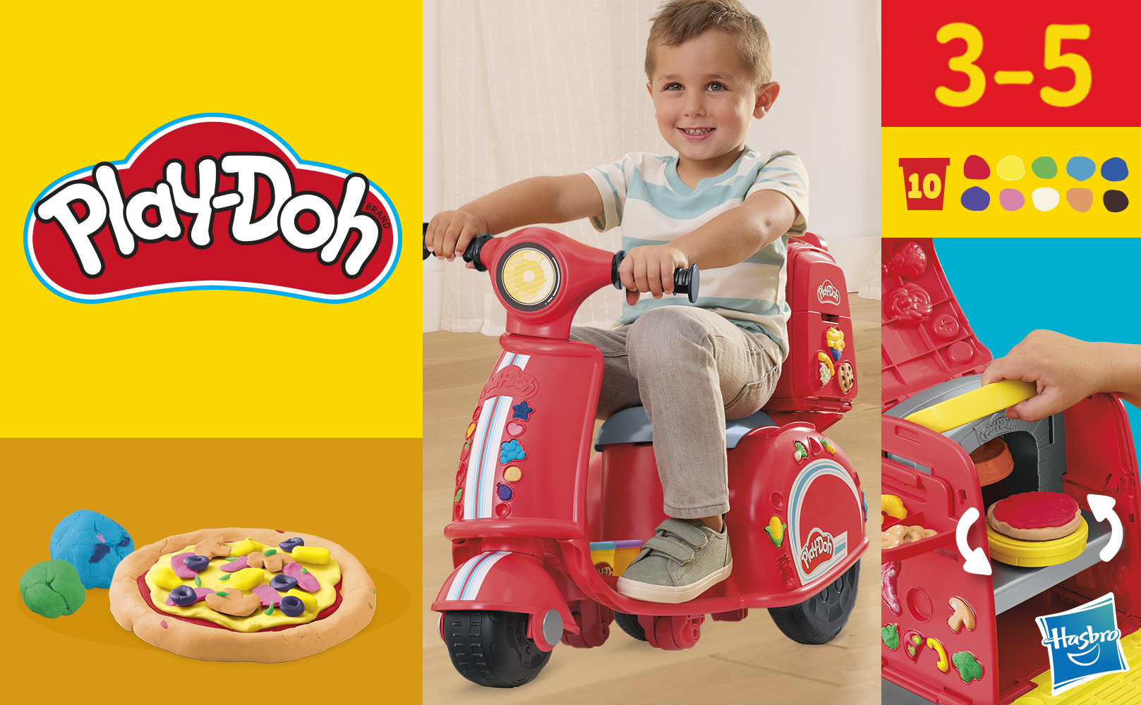 Play-Doh Pizza Delivery Kids Scooter Playset - Play-Doh