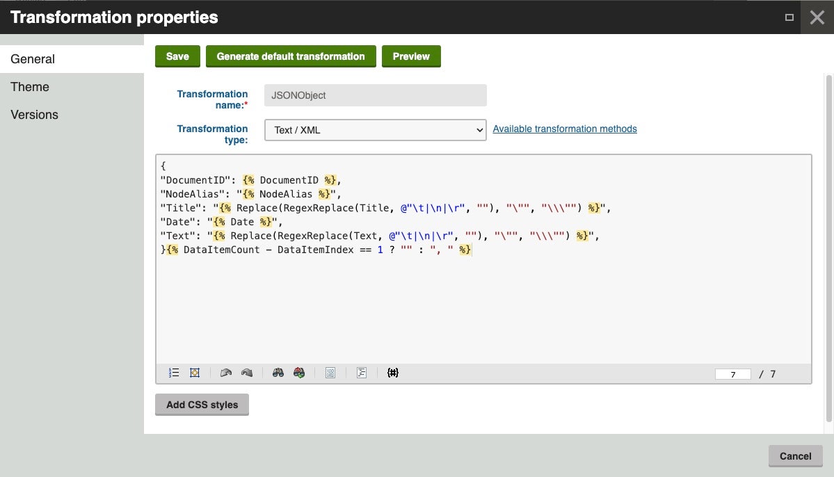 News pages migration - JSON object transformation