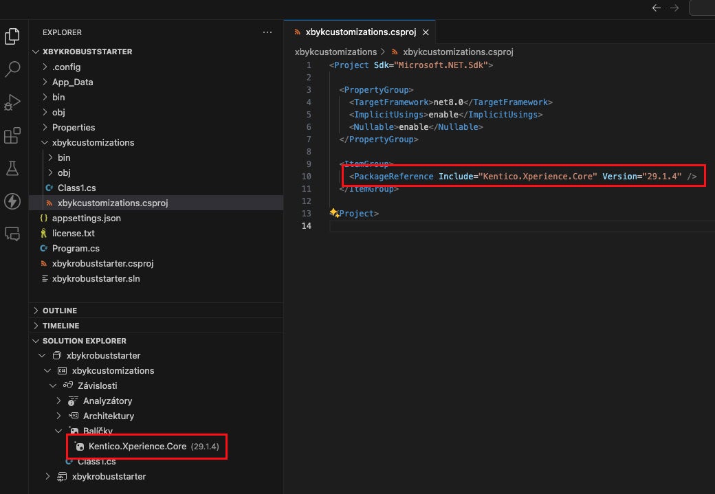 Xperience package as project reference