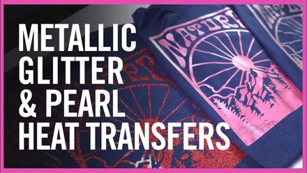 metallic glitter and pearl screen printed transfers
