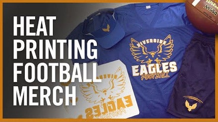 heat printing football merch