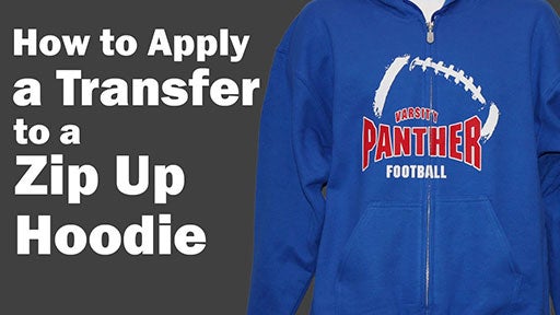how to apply a transfer to a zip up hoodie