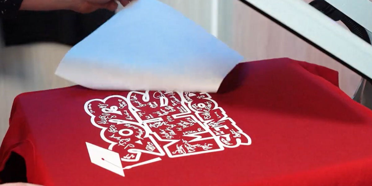 heat pressing a signature shirt
