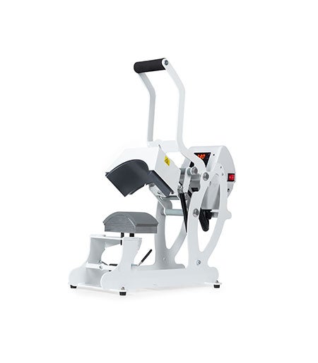 open clam shell design hat press