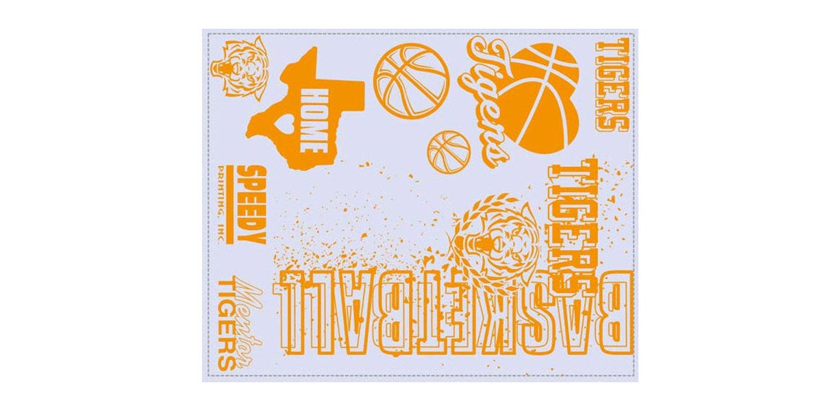 screen printed transfer gang sheet example