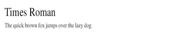 TimesRoman font