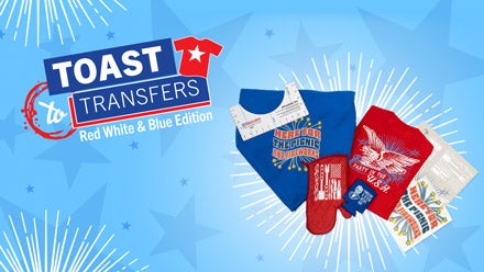 Toast to Transfers Red White and Blue theme