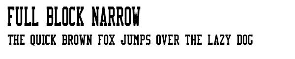 FullBlockNarrow font