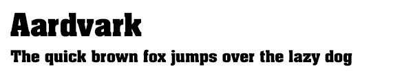 Aardvark font