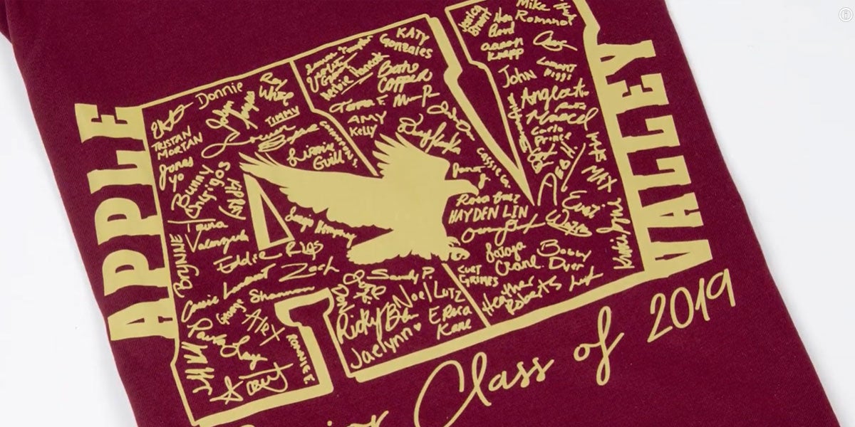 custom school shirt with student signatures